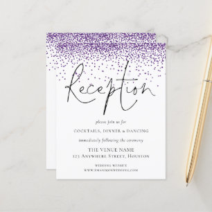 Budget Purple Glitter Wedding Reception Details