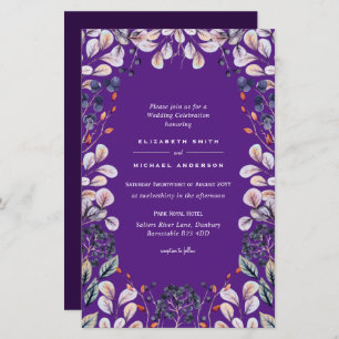BUDGET Purple Lavender Feuilles mariage invite A9