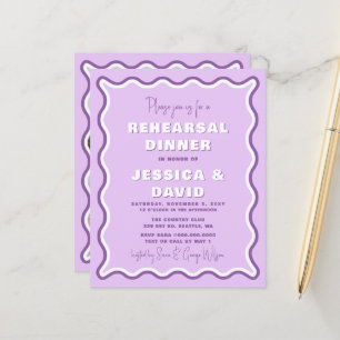Budget Purple Photo Rehearsal Dinner Invitation