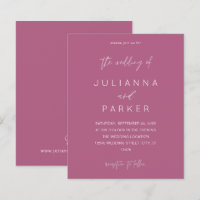Budget Purple Pink MOD Calligraphy Wedding
