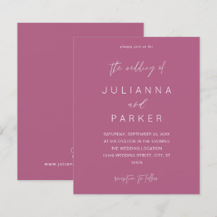 Budget Purple Pink MOD Calligraphy Wedding