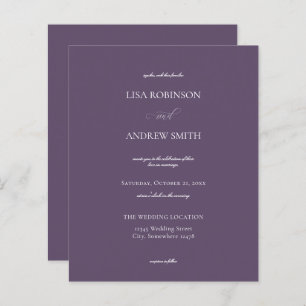 Budget Purple Plum Calligraphy Wedding