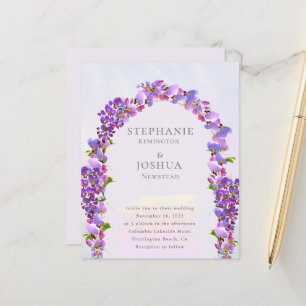 Budget Purple Wisteria Floral Wedding Invitation