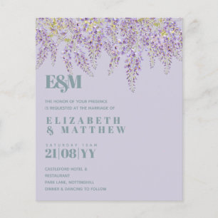 BUDGET  Purple Wisteria Sage Floral Garden Wedding Flyer