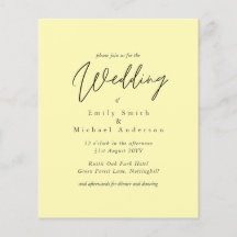 BUDGET Purple Yellow Grey Colours Wedding Invite