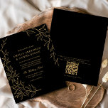 Budget QR Code Black Gold Wedding Invitation<br><div class="desc">Introduce your wedding with a sleek, modern minimalistic invitation featuring a convenient QR code. The clean, monochromatic design exudes sophistication and elegance, perfect for couples seeking a contemporary and refined aesthetic. The QR code adds a functional touch, allowing guests to easily access details such as RSVPs, directions, and event updates....</div>