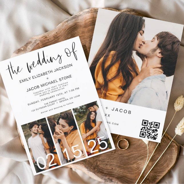 Budget QR Code Calligraphy Wedding Invitation (Creator Uploaded)