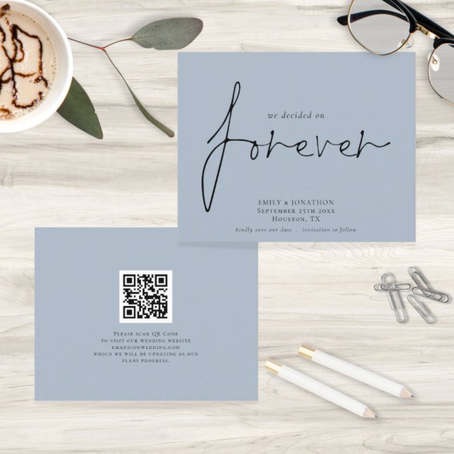 Budget QR Code Decided on Forever Blue Save Date (Creator Uploaded)
