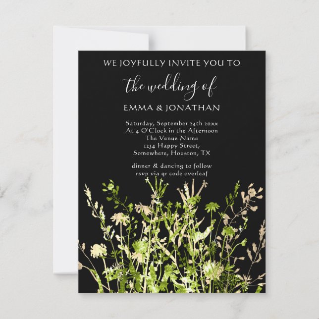 Budget QR CODE Floral Meadow Gold Green (Front)