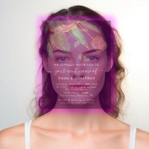 Budget QR Code Marsala Gold Flowers Purple