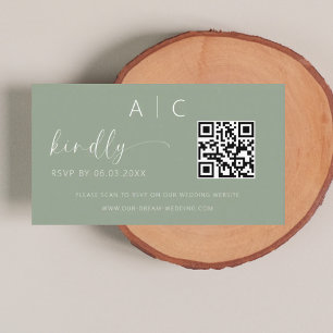 Budget QR Code Minimalist RSVP Wedding Website Enclosure Card