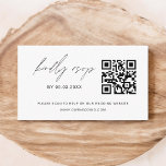 Budget QR Code Minimalist RSVP Wedding Website Enclosure Card<br><div class="desc">Simple Modern and Elegant Black and White Script Typography QR Code RSVP Wedding Website Minimalist invitation.</div>