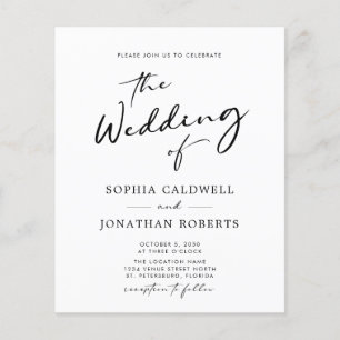 Budget QR Code RSVP Calligraphy Wedding Invite