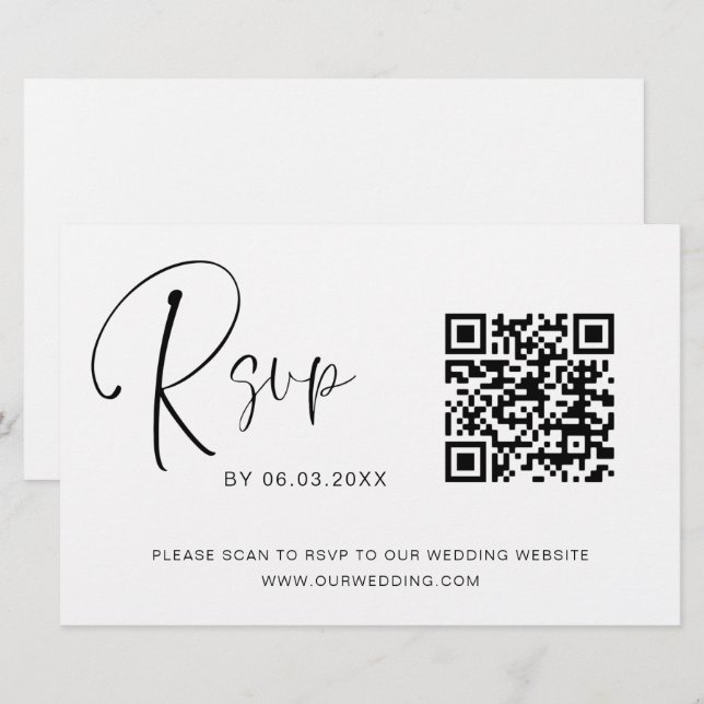 Budget QR Code RSVP Wedding Website (Front/Back)