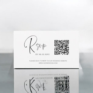 Budget QR Code RSVP Wedding Website Card