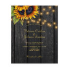 Budget QR code rustic sunflower wedding invitation