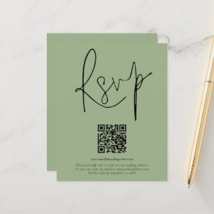 Budget QR Code Script Wedding Sage RSVP
