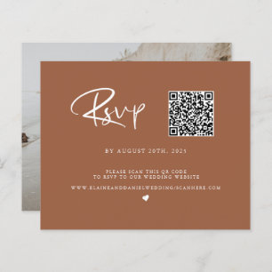 Budget QR Code Terra Cotta Photo RSVP Card
