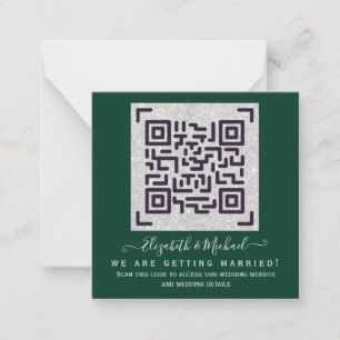 Budget QR Code Website RSVP Hotel Wedding Details Card