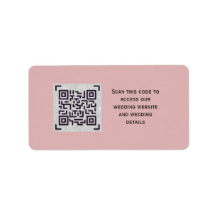 Budget QR Code Website RSVP Hotel Wedding Details  Label