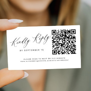 Budget QR code wedding website online RSVP Enclosure Card