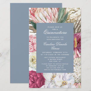 Budget Quinceañera Elegant Boho Watercolor Floral