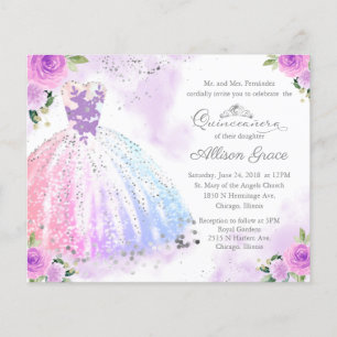 Budget Quinceanera Invitation Padrinos And Damas