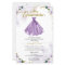 Budget Quinceanera Invitation Purple Floral Gown