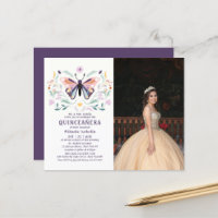Budget Quinceañera Pink Butterfly Photo Floral