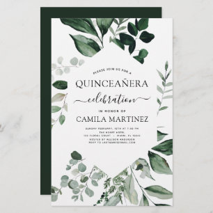 Budget Quinceanera Spring Botanical Greenery