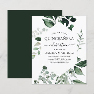 Budget Quinceanera Spring Botanical Greenery