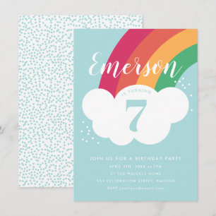 Budget Rainbow Birthday Party Invitation