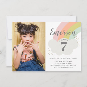 Budget Rainbow Birthday Party Invitation