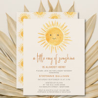 Budget Ray of Sunshine Baby Shower Invitation