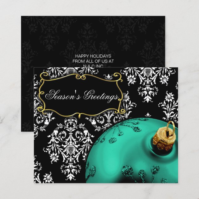 Budget Real Ornament Business Holiday Card (Front/Back)