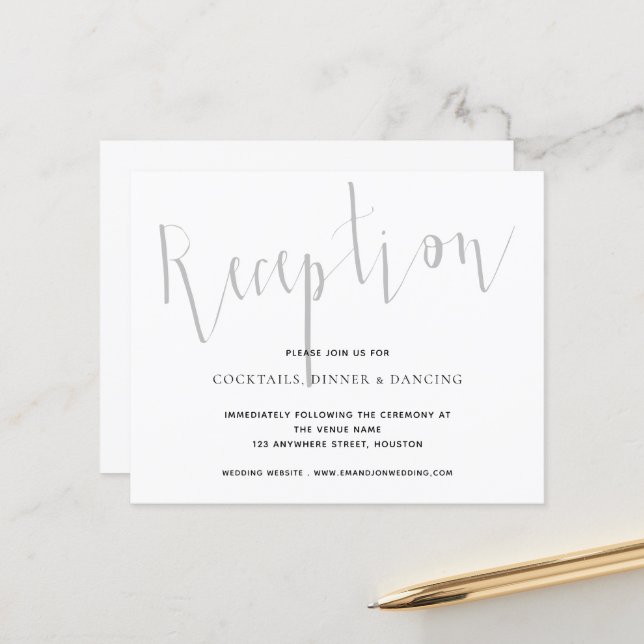 Budget Reception Details Script Wedding Enclosure (Front/Back In Situ)