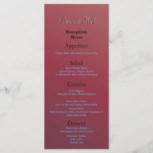 Budget Reception Earth-tone Red Great Value Fab Menu