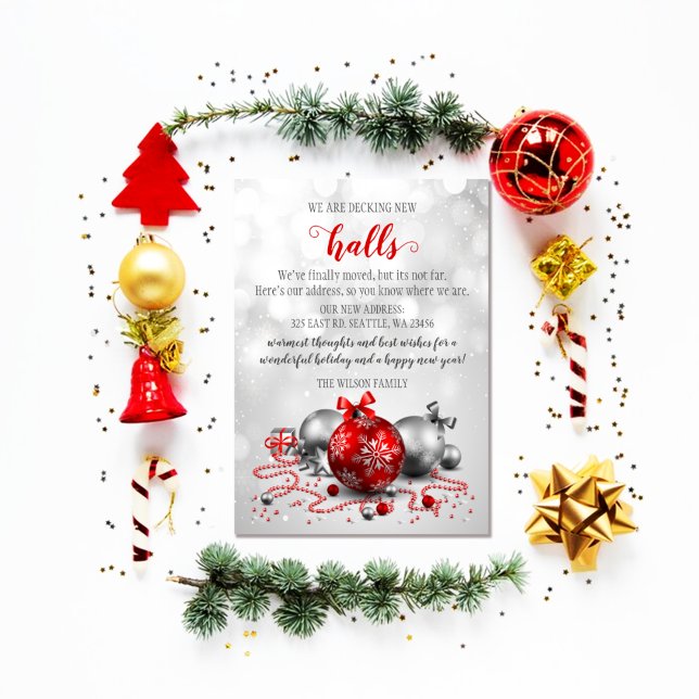 Budget Red Decking New Halls Moving Holiday Card (Creator Uploaded)