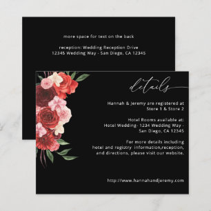 Budget Red Floral Details - Black