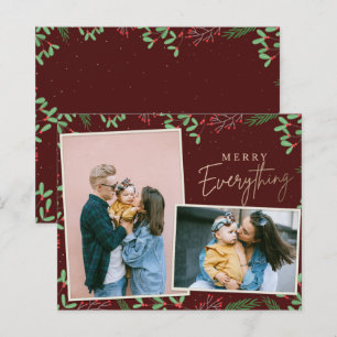 Budget Red Merry Everything Photo Holiday Card