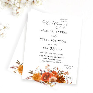 Budget Red & Orange Fall Floral Wedding 2