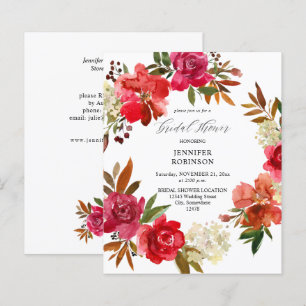 Budget Red & Pink Floral Bridal Shower