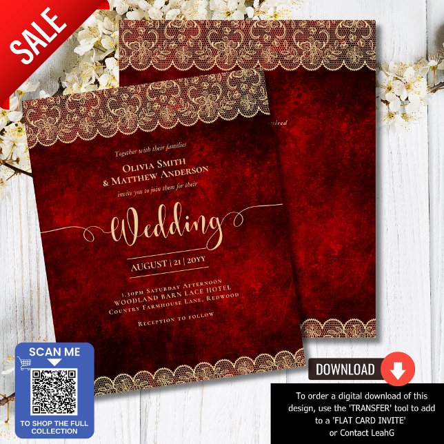BUDGET RED Rustic Gold Lace Wedding (Creator Uploaded)