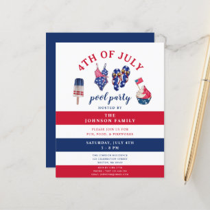 Budget Red White & Blue 4th Of July  Pool Party 