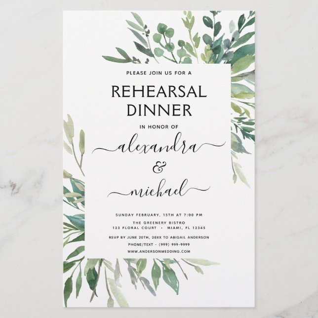 Budget Rehearsal Dinner Foliage Greenery (Front)