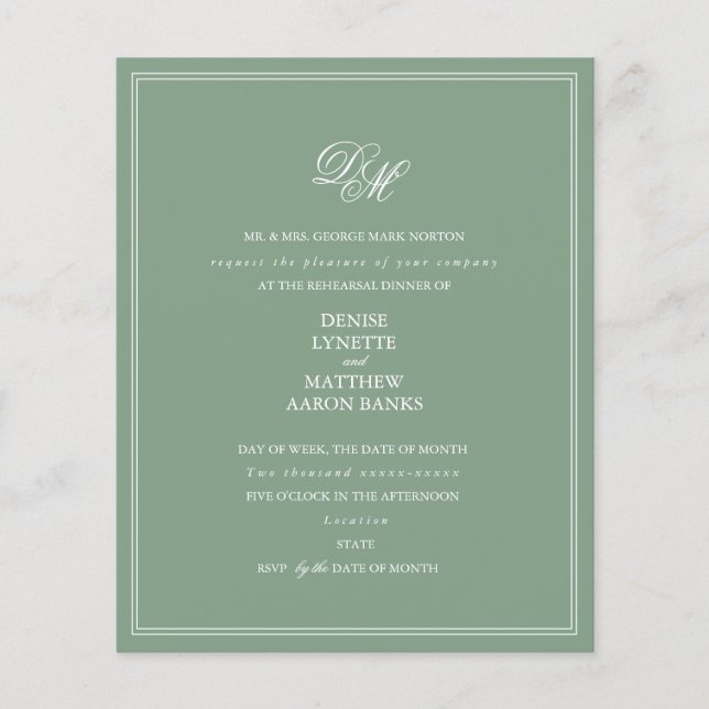 Budget Rehearsal Dinner Invitation (Front)