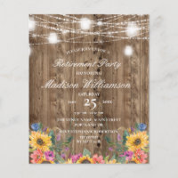 Budget Retirement Party  Barn Wood  & Sunflower 