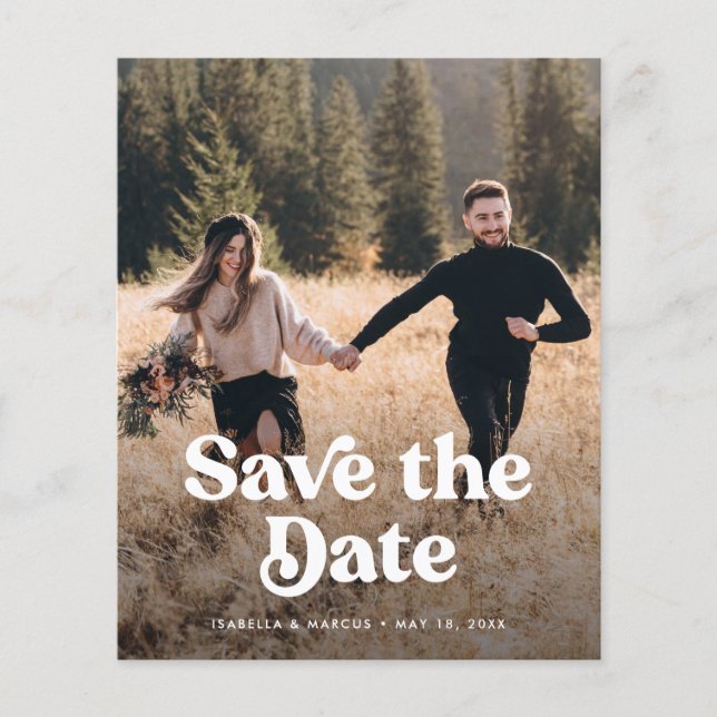 Budget Retro Photo Save the Date Flyer (Front)