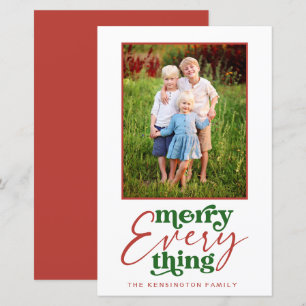 Budget Retro Red Merry Everything Christmas Photo