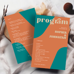 Budget retro wedding program template